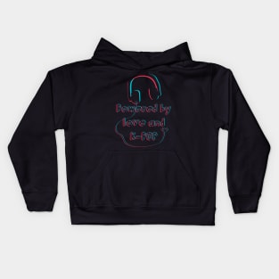 Powered by love and K-pop Kids Hoodie